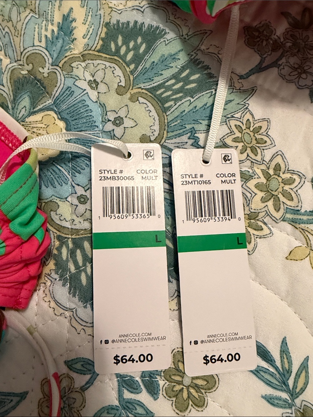 NWT Anne Cole bikini top and bottom, size L. - Picture 11 of 11